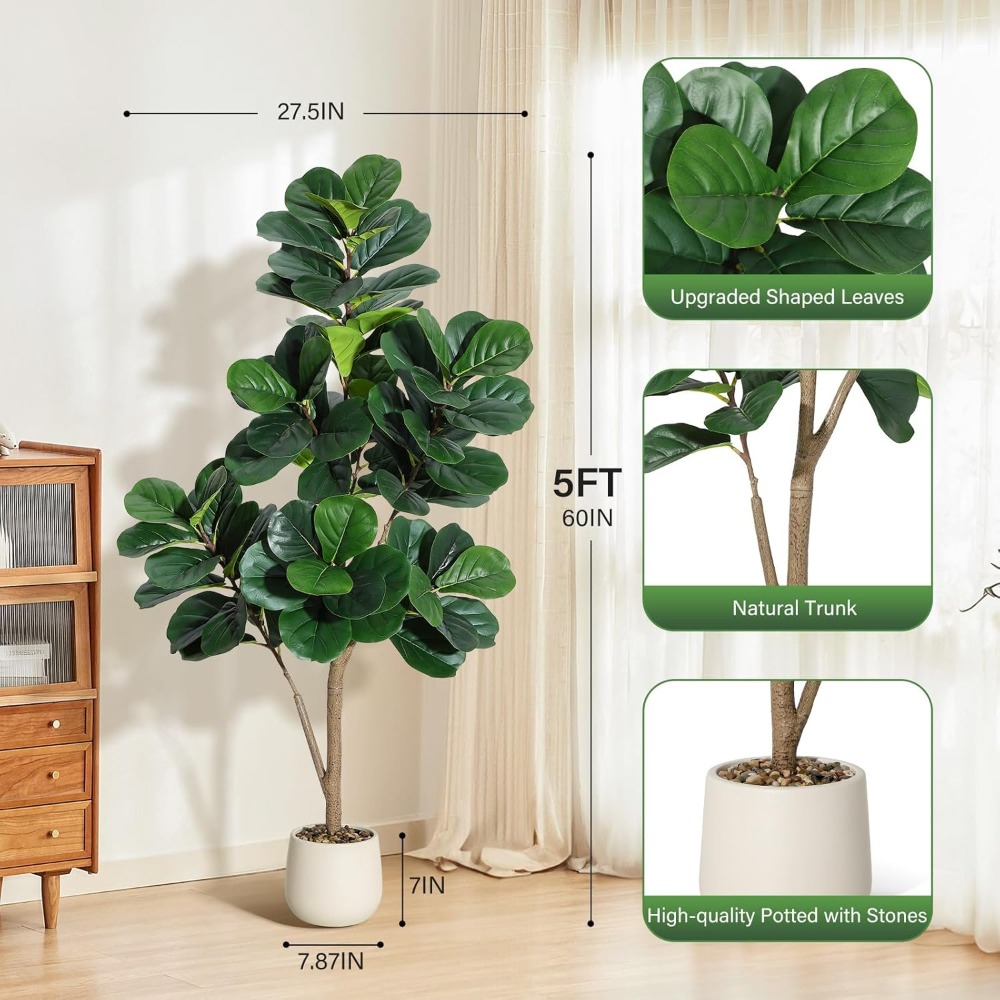 Lifelike Artificial Fiddle Lea - Ficus Lyrata Tree ulasan dan harga