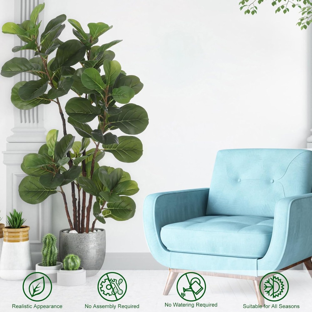 4ft Artificial Fiddle Leaf Fig - Ficus Lyrata Tree ulasan dan harga