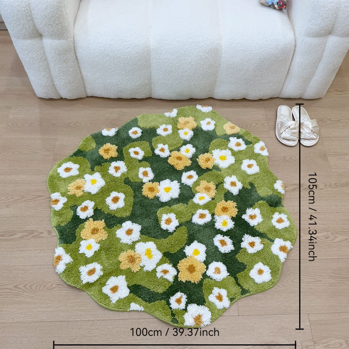Green Meadow Daisy Tufted Rug, - Maranta Prayer Plant ulasan dan harga