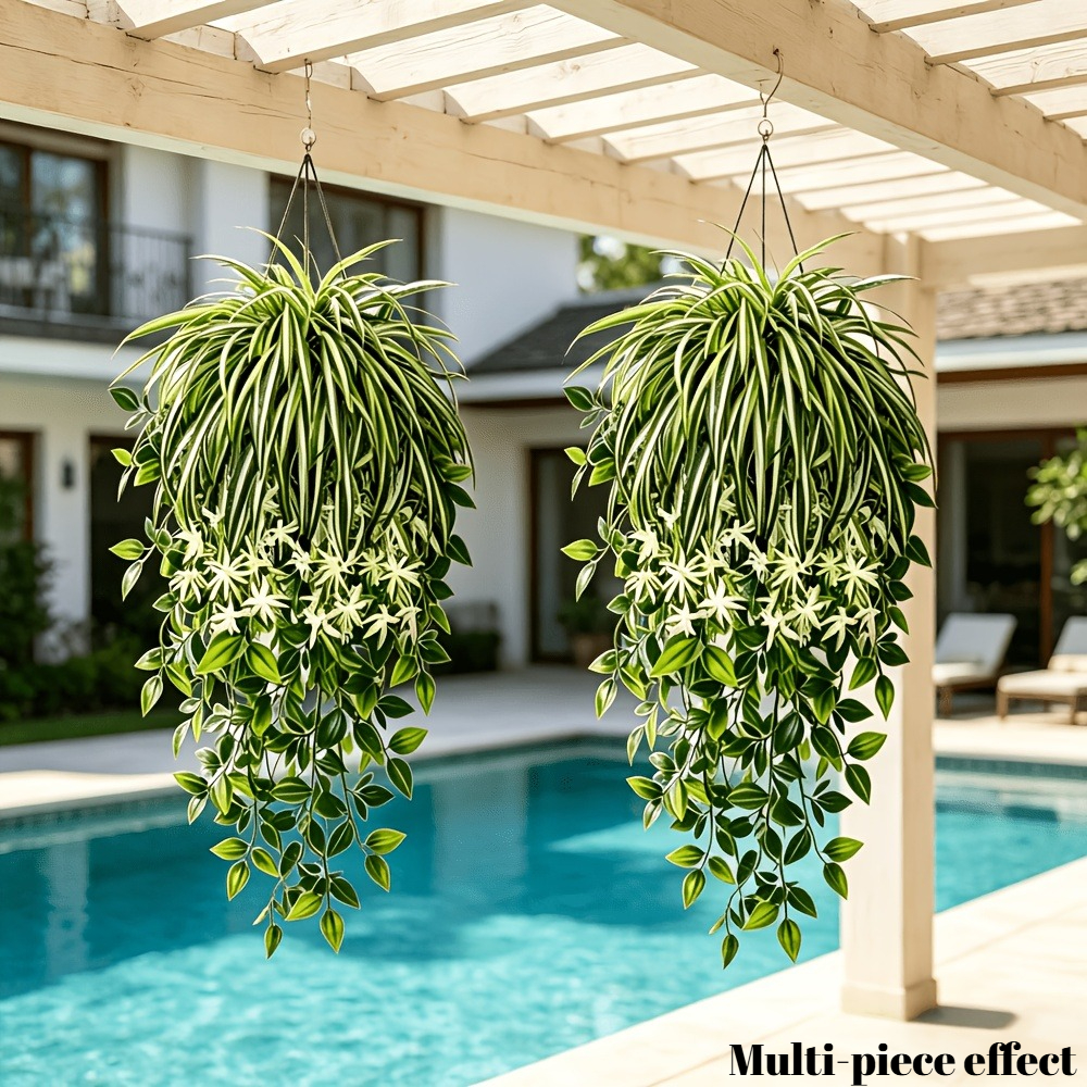 4pc Faux Spider Plant Hanging  - Spider Plant Hanging ulasan dan harga