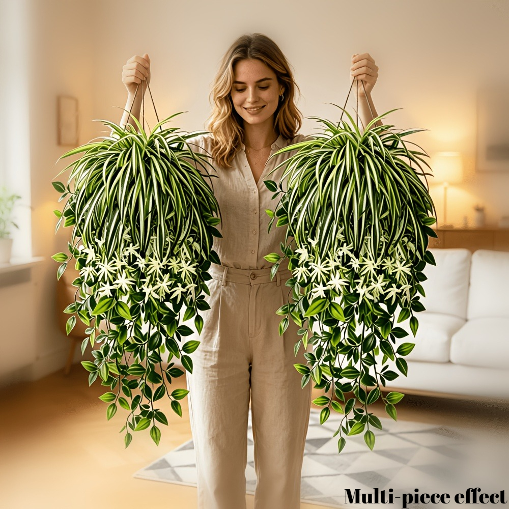 4pc Faux Spider Plant Hanging  - Spider Plant Hanging ulasan dan harga