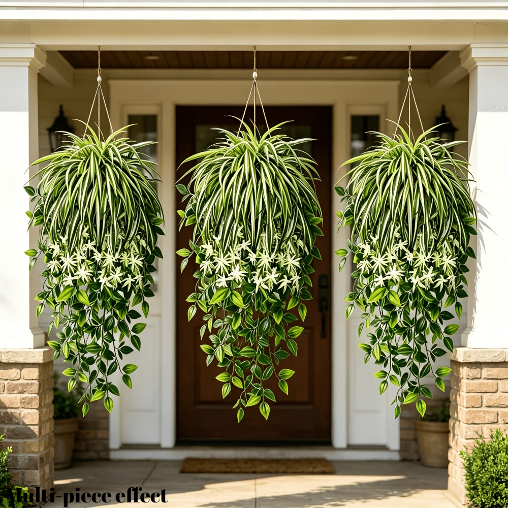 4pc Faux Spider Plant Hanging  - Spider Plant Hanging ulasan dan harga