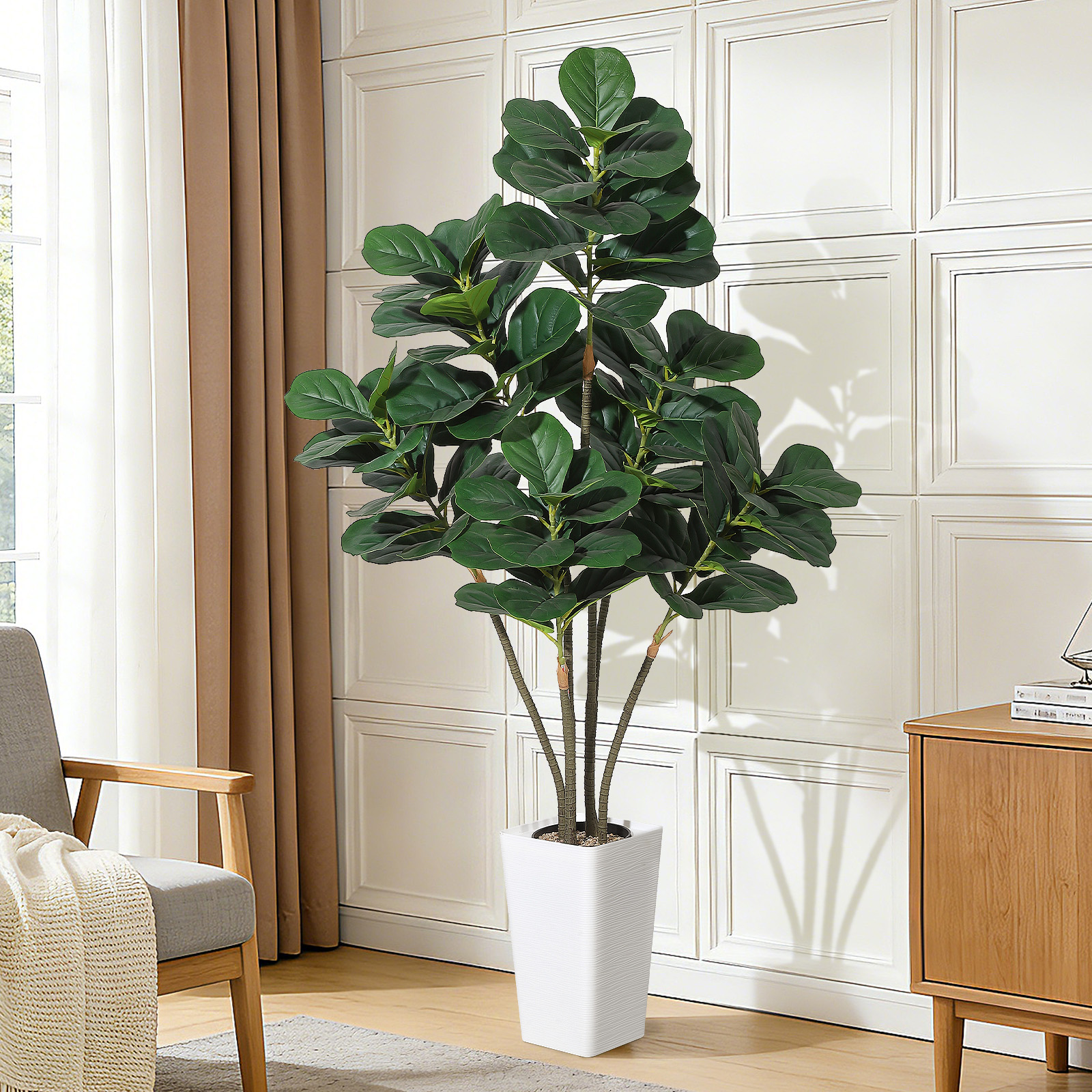 Artificial Fiddle Leaf Tree,Fa - Ficus Lyrata Tree ulasan dan harga